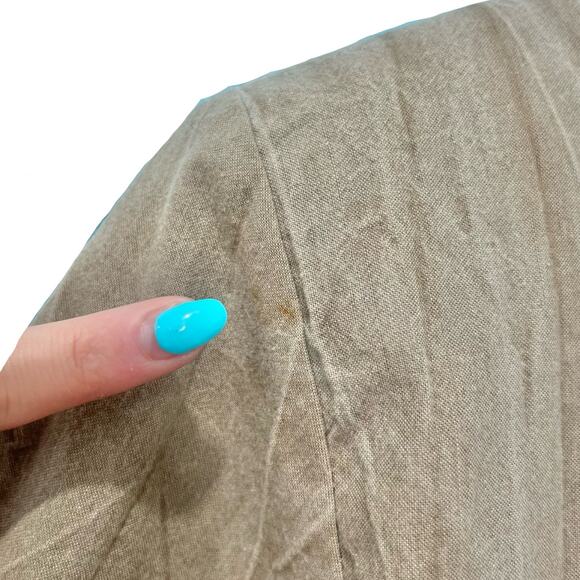 Vintage 90s Brown Floral Striped Short Sleeve Collared Button Down Shirt size M - Picture 4 of 11